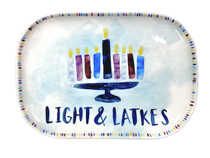 Costa Rica Hanukkah Light & Latkes Platter