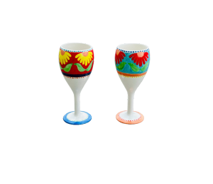Costa Rica Floral Wine Glass Set